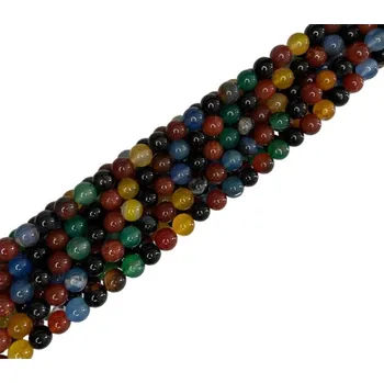 Korálek Achát barevný 8mm šňůra