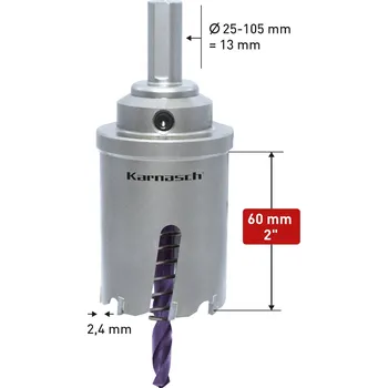 Vrták Karnasch 201121070 | Korunkový vrták průměr 70 mm POWER-MAX 60 ALLROUND