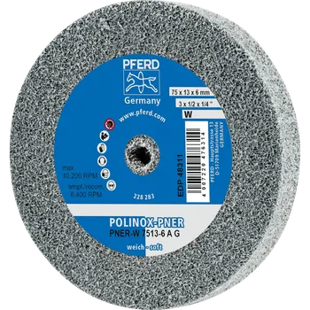 Brusný kotouč Pferd 44691641 | Brúsny kotúč PNER-W 75x13x6 mm, mäkký, A hrubé, POLINOX