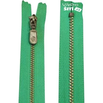 Zip zip kovovy ZELENÝ nikl No4 1804XX - Zelená, 18cm