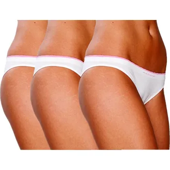 Kalhotky AXIRYA - Bezešvé bavlněné kalhotky Natural - M/L/3ks bílá