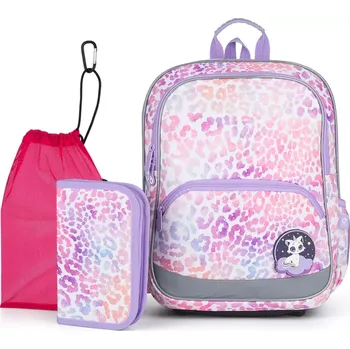 Školní batoh Lehký batoh s kočičími magnety Topgal BAZI 24003 SET MEDIUM