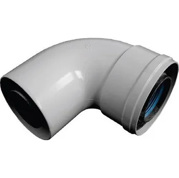 Kouřovod Koleno DN80/125, 90°, bílá - Al-koncentrické
