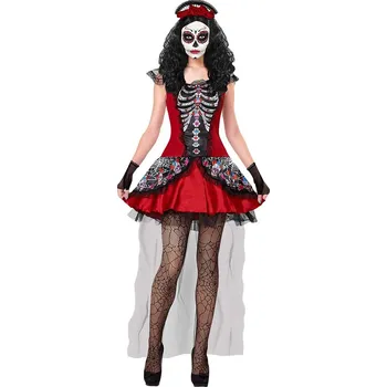 Karnevalový kostým Dámský kostým Den mrtvých (kostra) - M