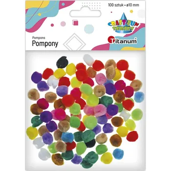 Titanum Bambulky, Pompony, BAREVNÝ - mix, 10mm, 100ks/bal.