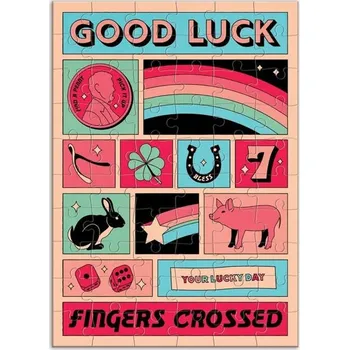 Puzzle Galison Puzzle - Přáníčko - Hodně štěstí - 60 dílků