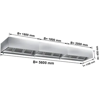 Vinotéka G.Gastro Digestoř 5,6 m - filtrem & svítidlem