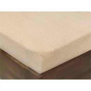 Prostěradlo Froté prostěradlo s napínací gumou - tmavě béžové 120x200