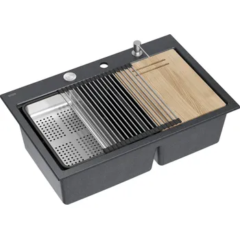 Granitový dřez Quadron Marc 120 dřez graniteq 76x50 cm černá HQC7650U8_BS