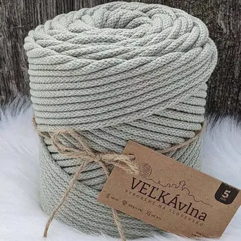 Příze Velká vlna Špagát 5mm Lišejník (Špagátová příze 5mm Lišajník)