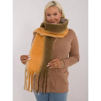 Šátek Dámská šála se střapci khaki-šedá