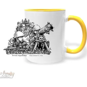 Hrnek - První republika - těžký kulomet vz. 7/24 Barva: Žlutá