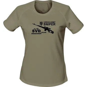 Dámské funkční tričko SVD DRAGUNOV CZECH ARMY SNIPER - olivová