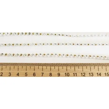 Stuha Metráž - Borta štrasová 20359 - Bílá, 4 mm