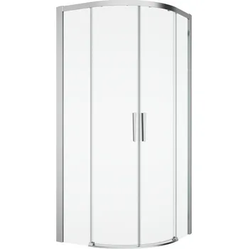 Ronal Bathrooms (Sanswiss) Čtvrtkruh Ronal Divera s dvoudílnými posuvnými dveřmi, rádius 550 mm 1000 x 2000 mm, aluchrom/sklo čiré