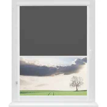 Roleta Dekodum Zatemňovací roleta v bílé kazetě, barva látky Graphite Šířka (cm): 30, Výška (cm): Standardní (do 150 cm), Strana mechanismu: Práva