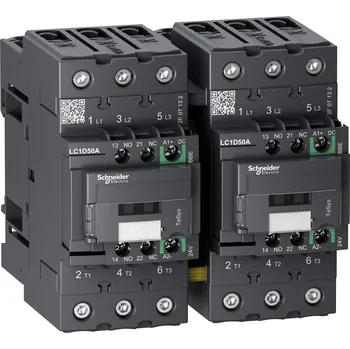Stykač Schneider Electric LC2D50ABBE TeSys D Green 3P AC-3 reverzační 50A 24V DC