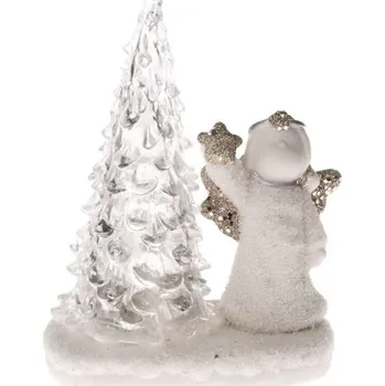 Vánoční dekorace Porcelánový anděl s hvězdou, s LED světlem