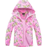 Dívčí šusťáková bunda zateplená Kugo B2990 růžová (dívčí podzimní bunda s jednorožci)