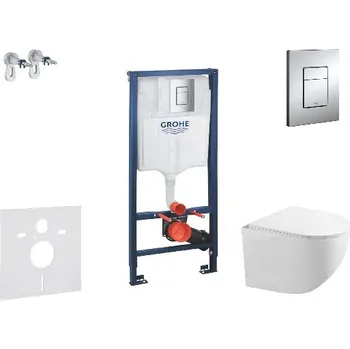 WC sada Grohe Rapid SL - Set předstěnové instalace, klozetu Gaia a sedátka softclose, tlačítko Skate Cosmpolitan, chrom SANI11BA1105