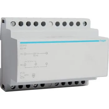 Transformátor Hager ST315 Bezpečnostní trafo 230V/12V-5,25A, 24V-2,63A (AC)