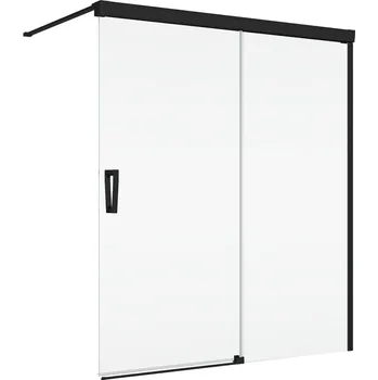 Ronal Bathrooms (Sanswiss) Vanová zástěna Ronal Cadura, pevný díl vpravo 1200 x 1600 mm, černá matná/sklo Screen