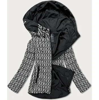 Černo-bílá dámská vzorovaná bunda (W711) odstíny bílé XL (42)