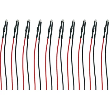 Polovodič TAMS Elektronik 81-50162-10-C LED s připojovacími kabely teplá bílá 10 ks