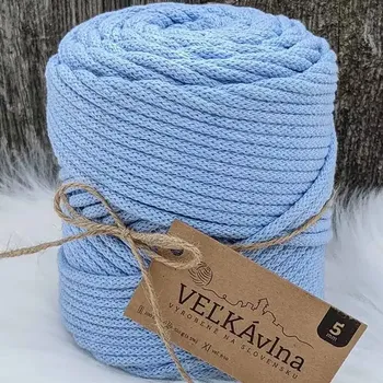 Příze Velká vlna Špagát 5mm Pomněnka (Špagátová příze 5mm Nezábudka)