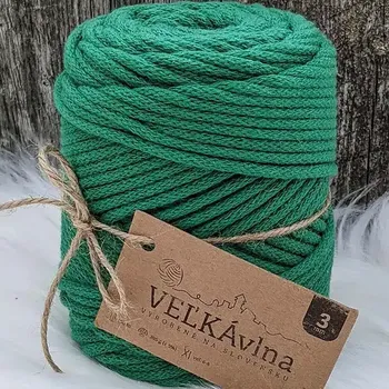 Příze Velká vlna Špagát 3mm Smaragd (Špagátová příze 3mm Smaragd)