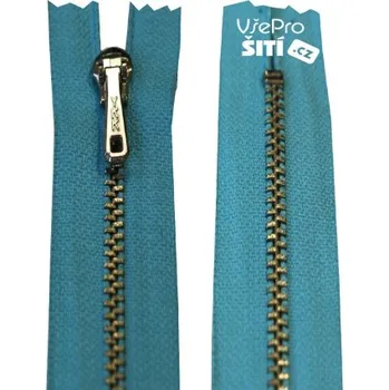 Zip zip kovový kalhot 18cm TYRKYS MODR 1212XX - Tyrkys, 15cm