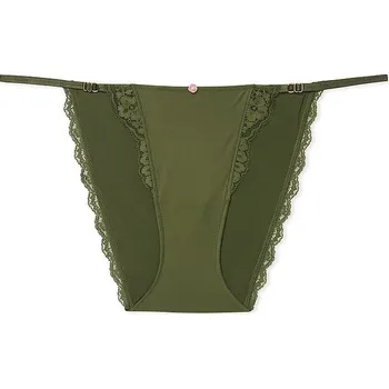 Dámské spodní prádlo Victoria's Secret dámské klasické kalhotky Adjustable Lace z luxusní kolekce zelené L