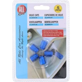 ALLRIDE Čepičky na ventilky modré, 5 ks HEXA