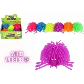 Dětský míč Teddies Svítící silikonový míček Antistresák Pavouk