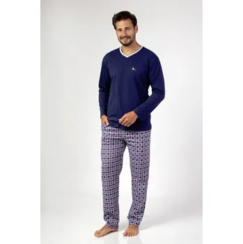 Pánské pyžamo 473 PÁNSKÉ PYŽAMO VELKÉ tmavě modrá 2XL