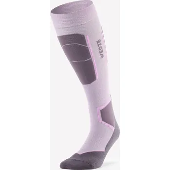 WEDZE Lyžařské podkolenky z vlny merino 500 pro dospělé 35/37 FIALOVÁ|RŮŽOVÁ