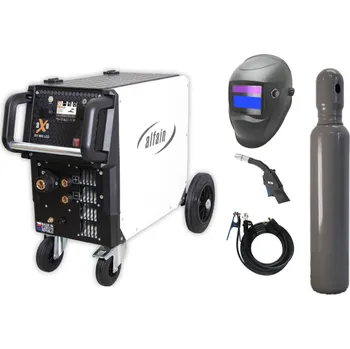 Svářečka ALFA IN aXe 201 MIG LCD + hořák ARC M1 + kabely + ventil + kukla + lahev