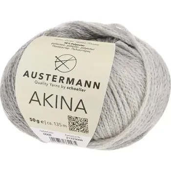Příze Austermann Akina 8 Stříbrošedá (Objemová příze Akina Silber)
