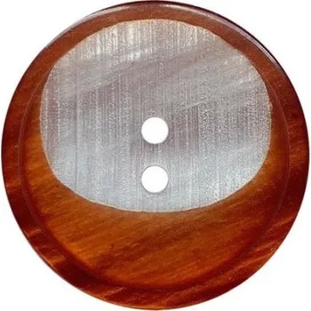 Knoflík knoflik hnědý lesk malý 18mm 312012 - Hnědá, 18 mm