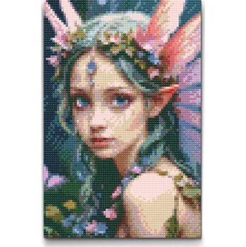 Diamantové malování Diamantové malování - Víla z kouzelného lesa Velikost: 20x30cm, Rámování: Pouze srolované plátno, Diamanty: Čtvercové