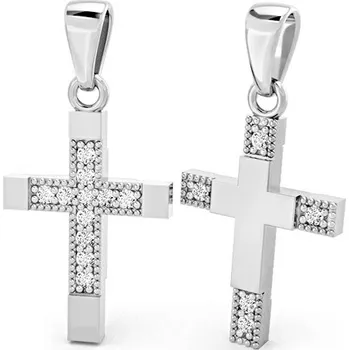 Přívěsek Couple, Oboustranný přívěsek Charity, bílé zlato se zirkony, 585-66-2-0219.1B00.0.00.001.23