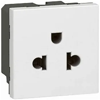 Elektroinstalační materiál Legrand 077502 MOSN ZÁS.2P+T EURO-USA 2M BÍLÁ