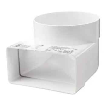 Vzduchotechnika Přechodka - koleno 90° VENTS 821 - 100mm/60x204mm PVC 1008176