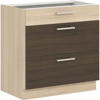 Kuchyňská linka RUTHIN, dolní skříňka D80S3 se 3 šuplíky, rijeka tmavá + vyzvednutí ZDARMA