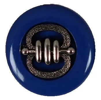 Knoflík Knoflík dámský DILL 9850/34 modrý PLASTOVÝ - Modrá, 15mm