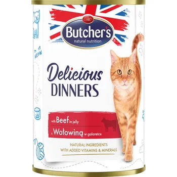 Krmivo pro kočku Butcher's Cat Delicious hovězí v želé konz. 400g