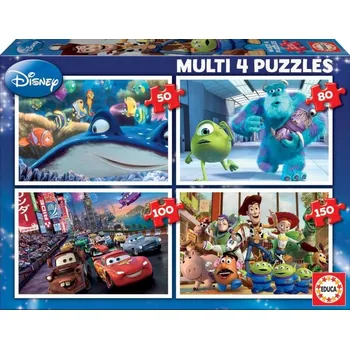 Puzzle Puzzle Disney Pixar Mix 4v1 (50,80,100,150 dílků)