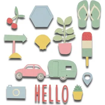 Výtvarná sada SIZZIX Thinlits vyřezávací kovové šablony - léto 17 ks