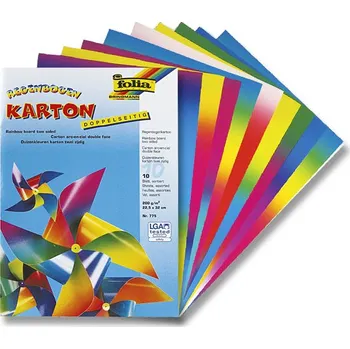 Umělecký papír Papír KREATIV duhový oboustranný 200g 10ks