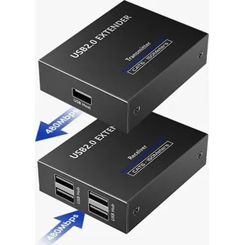 Datový kabel OEM Extender PremiumCord 4-port USB 2.0 Cat5/Cat5e/Cat6 do 150m KUEXT3